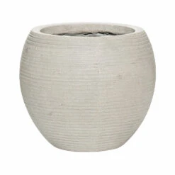 Abby Ball Plant Pot - Ridged Cement
