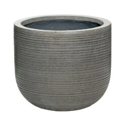 Cody Plant Pot - Ridged Dark Grey -Indoor Plants 6FSTRIGD6
