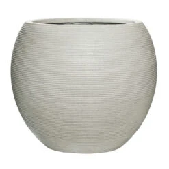 Abby Ball Plant Pot - Ridged Cement -Indoor Plants Abby Ball Plant Pot Ridged Cement 51.5x44.5cm