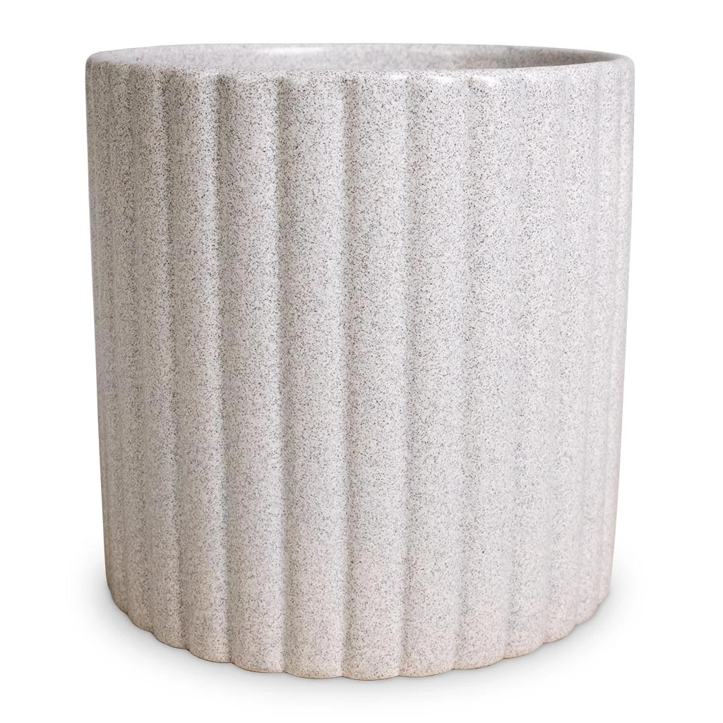 Azalea Ribbed Plant Pot - Speckled Grey Stone 1 Azalea Ribbed Plant Pot - Speckled Grey Stone