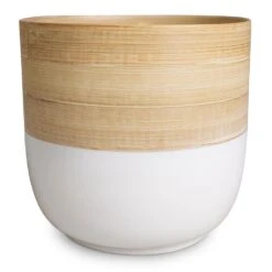 Bamboo Plant Pot - White 11 Bamboo Plant Pot - White -Indoor Plants Bamboo Plant Pot White 19x19cm 2