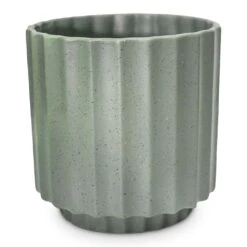 Bourton Scalloped Plant Pot - Sage -Indoor Plants Bourton Scalloped Plant Pot Sage 18 x 18cm
