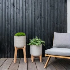 Charlie Plant Pot - Tall Stand - Grey Washed 11 Charlie Plant Pot - Tall Stand - Grey Washed -Indoor Plants Charlie Plant Pot Tall Stand Grey Washed Lifestyle 03