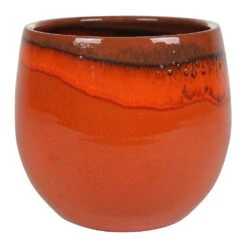 Charlotte Plant Pot - Orange -Indoor Plants Charlotte Plant Pot Red Orange Large