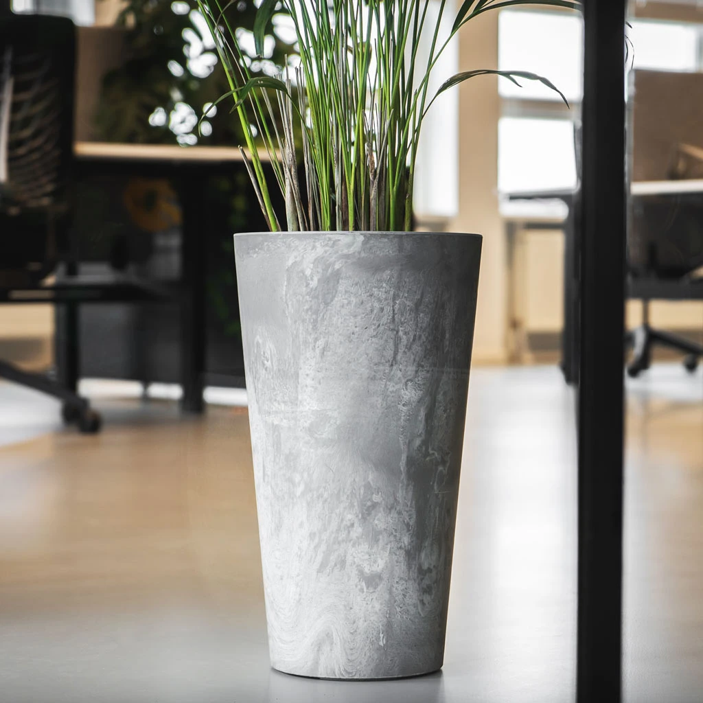 Claire Artstone Tall Planter - Grey 2 Claire Artstone Tall Planter - Grey - Image 2