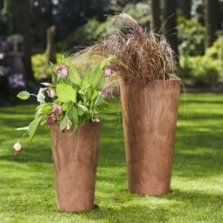 Claire Artstone Tall Planter - Oak 6 Claire Artstone Tall Planter - Oak -Indoor Plants Claire Artstone Tall Planter Oak 1