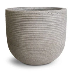 Cody Plant Pot - Ridged Cement -Indoor Plants Cody Plant Pot Ridged Cement 28x25cm