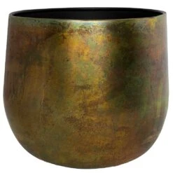 Elisa Metal Plant Pots - Set Of 3 - Vintage Green -Indoor Plants Elisa Metal Plant Pots Set of 3 Vintage Green Single