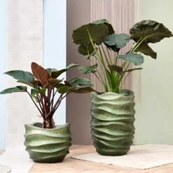 Gradient Lee Partner Planter - Matt Forest -Indoor Plants Gradient Lee Couple Planters Matt Forest 1