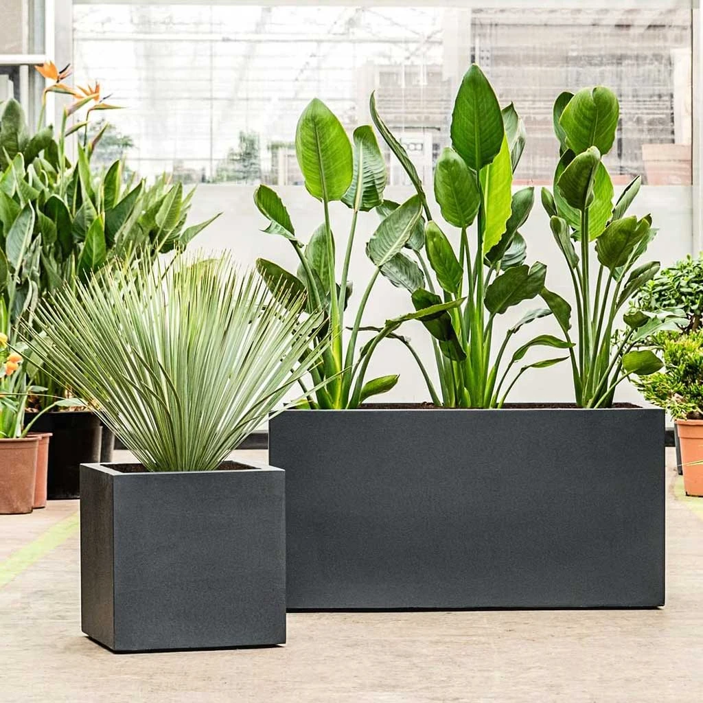Grigio Trough Planter - Anthracite Concrete 2 Grigio Trough Planter - Anthracite Concrete - Image 2