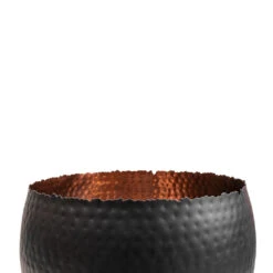 Hammered Bowl - Black With Copper -Indoor Plants Hammered Bowl Black with Copper SWATCH 3