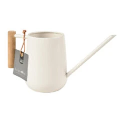 Indoor Watering Can 0.7L - Stone With Beech Handle -Indoor Plants Indoor Watering Can 07L Stone Beech Handle