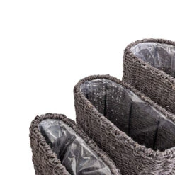 Isaac Plant Baskets - Set Of 3 - Oval - Black -Indoor Plants Isaac Plant Baskets Set of 3 Round Black 5