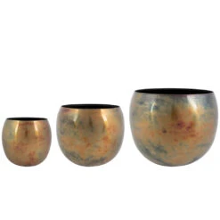 Kian Metal Plant Pots - Set Of 3 - Large - Sky Burn