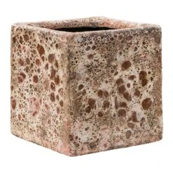 Lava Cube Relic Planter - Pink 12 Lava Cube Relic Planter - Pink -Indoor Plants Lava Cube Relic Planter Pink Small