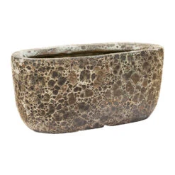 Lava Oval Relic Plant Bowl - Rust