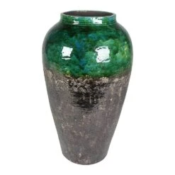 Lindy Bottle Plant Vase - Black Green -Indoor Plants Lindy Bottle Plant Vase Black Green