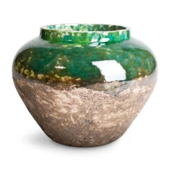 Lindy Jar Plant Pot - Black Green -Indoor Plants Lindy Jar Plant Pot Black Green 28x20cm