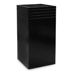 Line-Up Tall Square Planter - Matt Black -Indoor Plants Line Up Tall Square Planter Matt Black 38x38x75cm
