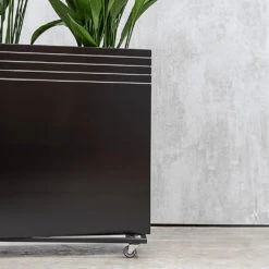 Line-Up Rectangle Planter - Matt Black -Indoor Plants Line Up Tall Square Planter Matt Black Lifestyle 3