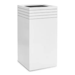 Line-Up Tall Square Planter - Matt White -Indoor Plants Line Up Tall Square Planter Matt White 38x38x75cm