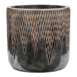 Luxe Lite Comet Cylinder Planter - Bronze -Indoor Plants Luxe Lite Comet Cylinder Planter Bronze Medium
