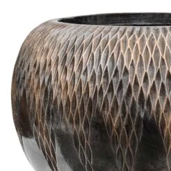 Luxe Lite Comet Globe Planter - Bronze -Indoor Plants Luxe Lite Comet Globe Planter Bronze Close Up