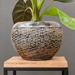 Luxe Lite Layer Globe Planter - Bronze -Indoor Plants Luxe Lite Layer Globe Planter Small