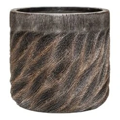 Luxe Lite Wave Cylinder Planter - Bronze -Indoor Plants Luxe Lite Wave Cylinder Planter Bronze Large