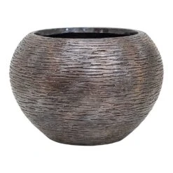 Luxe Lite Wrinkle Globe Planter - Bronze