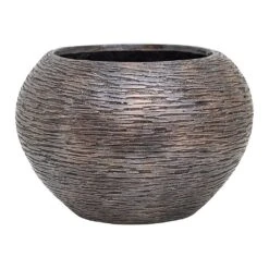 Luxe Lite Wrinkle Globe Planter - Bronze -Indoor Plants Luxe Lite Wrinkle Globe Planter Bronze Small