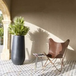 Nax Natural Tall Planter - Black -Indoor Plants Nax Natural Tall Planter Black 3