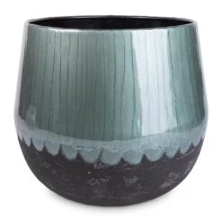 Ninthe Metal Plant Pot - Metallic Petrol -Indoor Plants Ninthe Metal Plant Pot Metallic Petrol 29x25cm