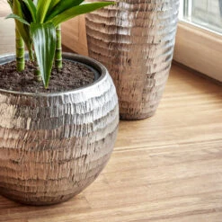 Opus Hammered Partner Planter - Silver -Indoor Plants Opus Hammered Globe Silver Opus Hammered Partner Silver 2 d93f5714 3d41 4847 8389 04f5e4b37e2d