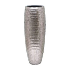 Opus Hammered Partner Planter - Silver -Indoor Plants Opus Hammered Partner Planter Silver 35x97cm