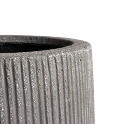 Patt High Plant Vase - Ridged Dark Grey -Indoor Plants Patt High Plant Vase Ridged Dark Grey SWATCH 1