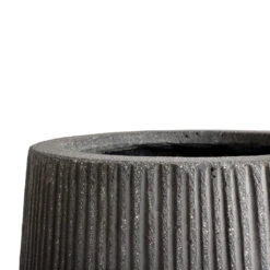 Patt High Plant Vase - Ridged Dark Grey -Indoor Plants Patt High Plant Vase Ridged Dark Grey SWATCH 2