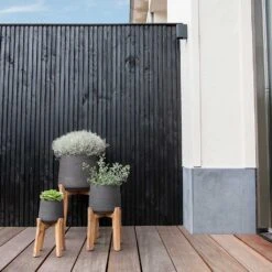 Patt Plant Pot - Tall Stand - Black Washed -Indoor Plants Patt Plant Pot Tall Stand Black Washed Lifestyle 02