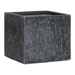 Raindrop Cube Planter - Anthracite -Indoor Plants Raindrop Cube Planter Anthracite Small