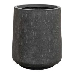 Raindrop Tube High Round Planter - Anthracite
