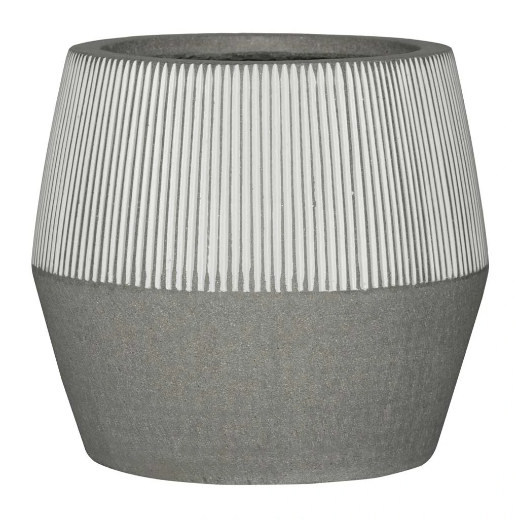 Harley Plant Pot - Ridged White Stripe 1 Harley Plant Pot - Ridged White Stripe