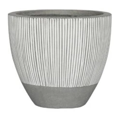 Jesslyn Plant Pot - Ridged White Stripe 12 Jesslyn Plant Pot - Ridged White Stripe -Indoor Plants Ridged Jesslyn Plant Pot White Stripe 45x35cm