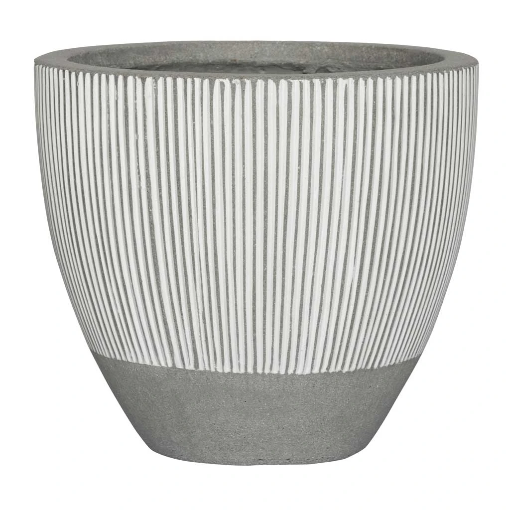 Jesslyn Plant Pot - Ridged White Stripe 4 Jesslyn Plant Pot - Ridged White Stripe - Image 4