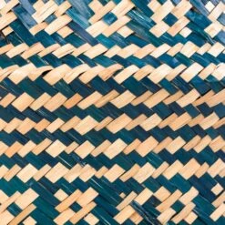 Seagrass Tribal Basket - Teal Lined -Indoor Plants Seagrass Tribal Basket Teal Lined SWATCH