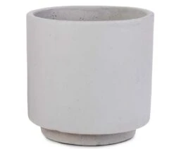 Vigo Plant Pot With Wooden Stand - Concrete Grey -Indoor Plants Vigo Plant Pot with Wooden Stand Concrete Grey 19x29cm Pot